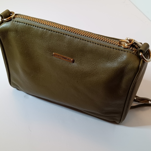 Rebecca Minkoff Dark Olive Leather Shoulder Bag /Crossbody with Chain Strap - Picture 5 of 12